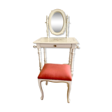 Coiffeuse avec miroir et tabouret vintage