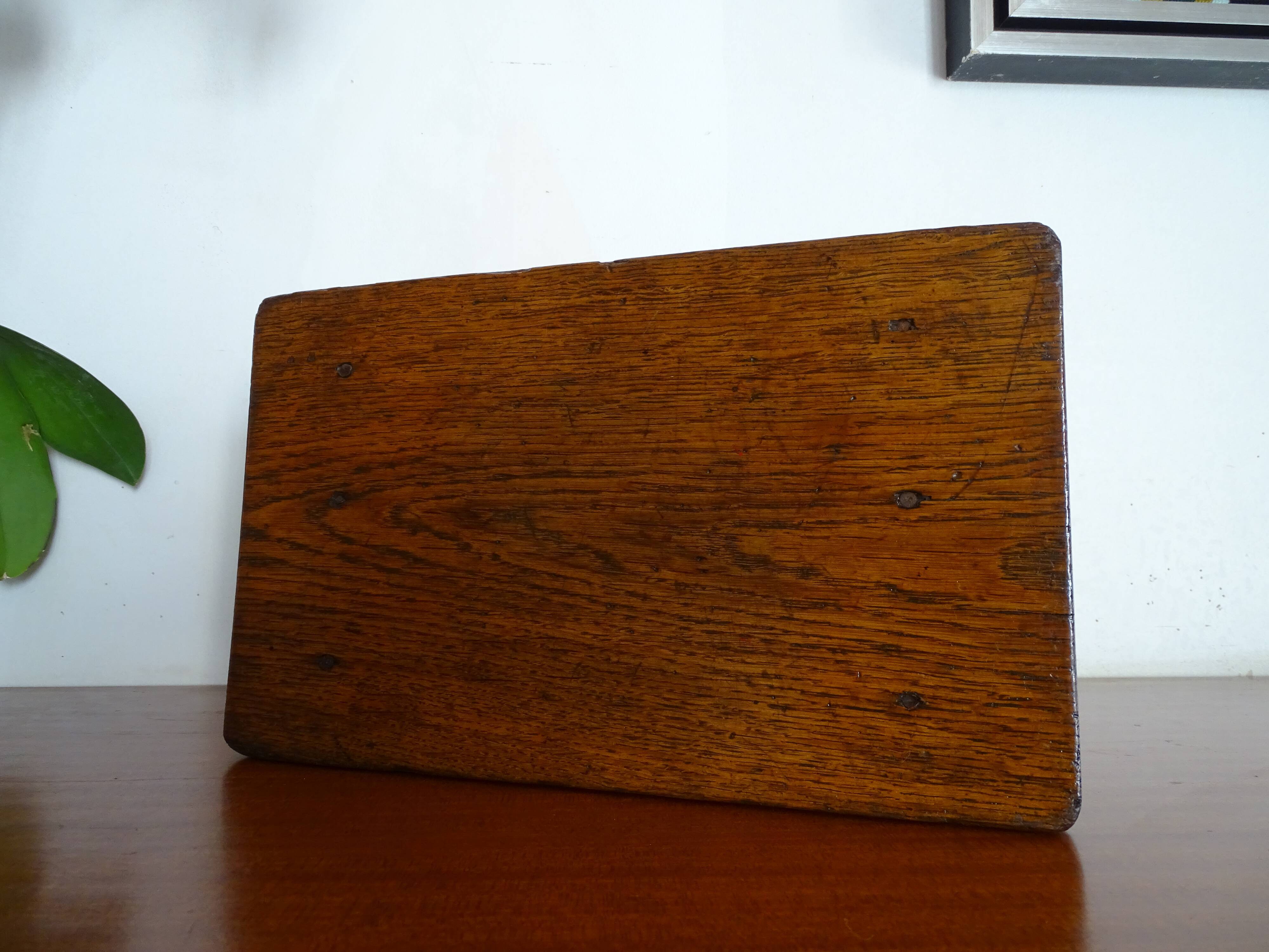Vintage brutalist wooden stool
