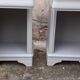 Pair of Louis Philippe style bedside tables 1 door 1 drawer gray
