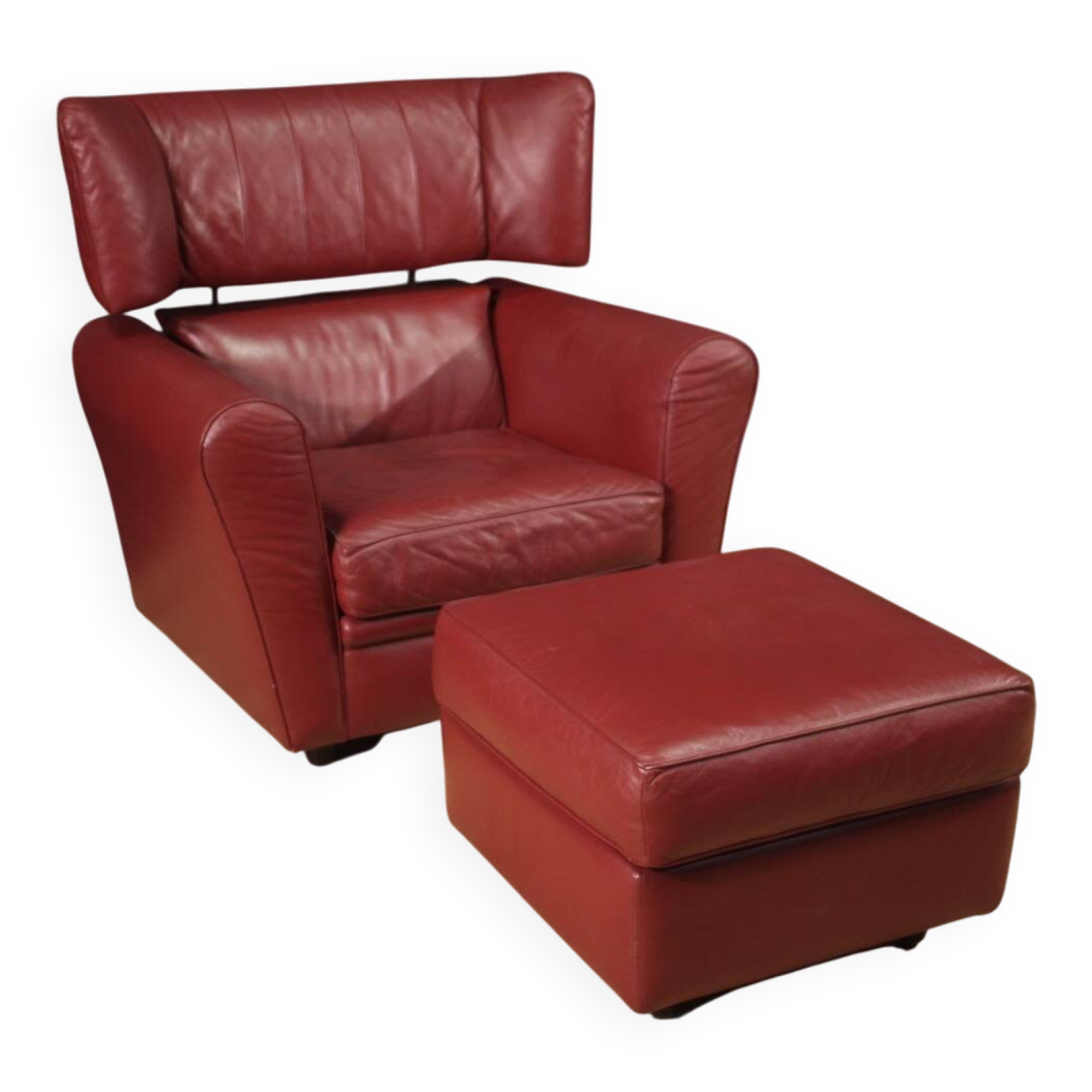 Italian armchair with footstool design production Zanotta