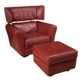 Fauteuil italien avec repose-pieds, design et production Zanotta