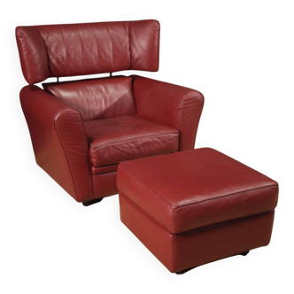 Italian armchair with footstool design production Zanotta