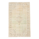 Tapis Anatolien Vintage Fait Main en Laine, Tons Vert Pâle, Beige, Ivoire