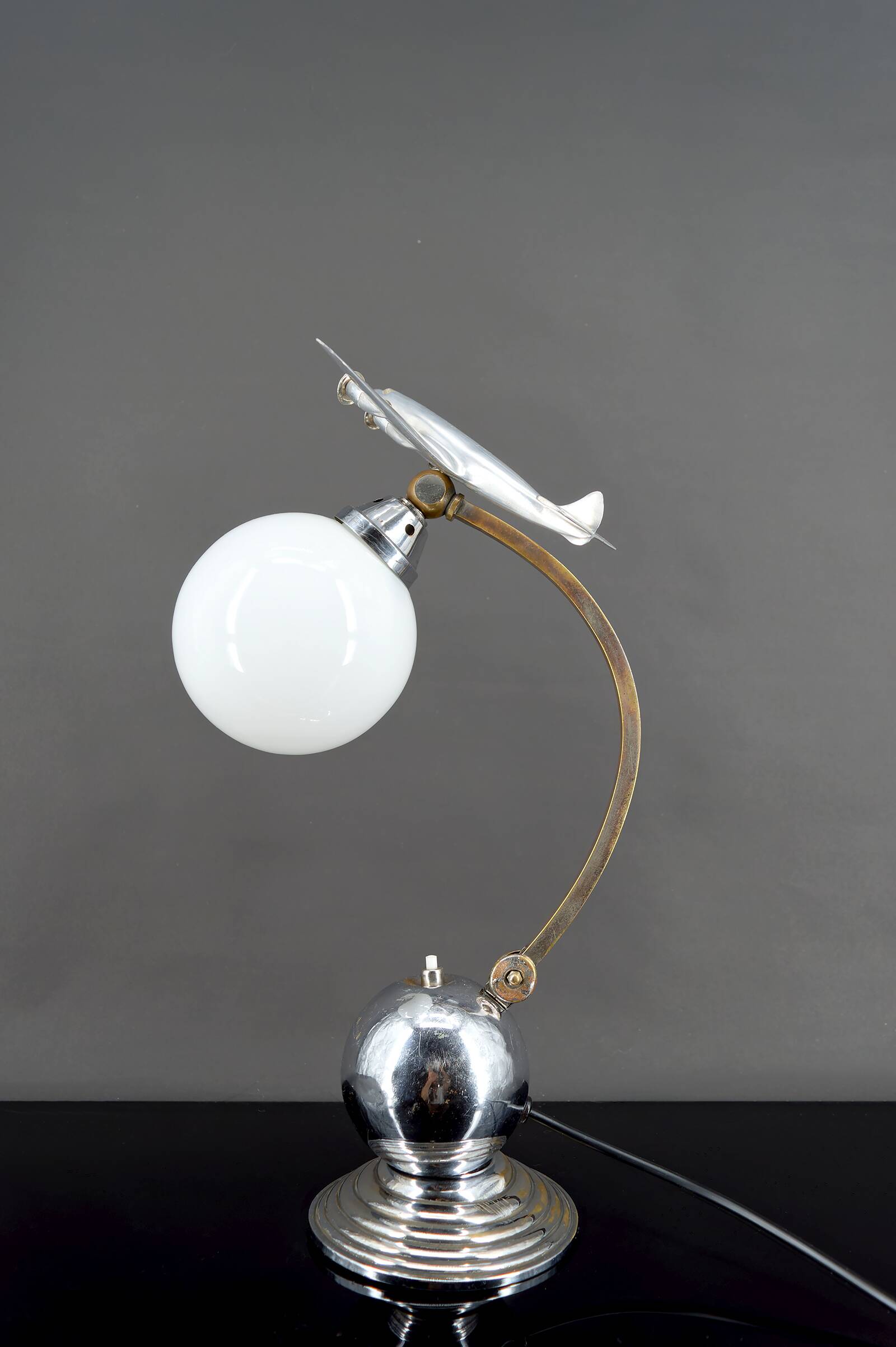 Art Deco / Streamline Moderne "Airplane" propeller lamp, circa 1930-1940