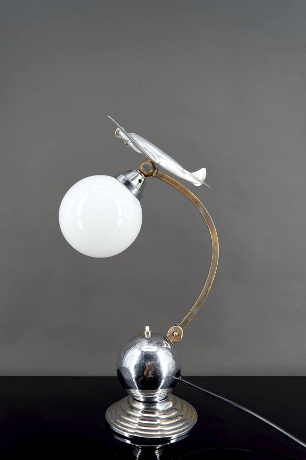 Lampe « Avion » à hélices, Art Déco / Streamline Moderne, circa 1930-1940