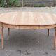 Renovated round dining table in solid wood, Louis XV style from the 19th century.