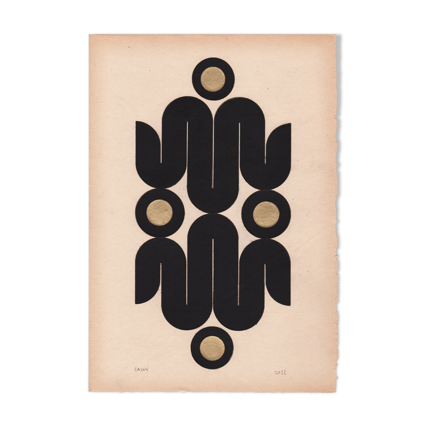 Collage on paper 20x30cm, signed Eawy