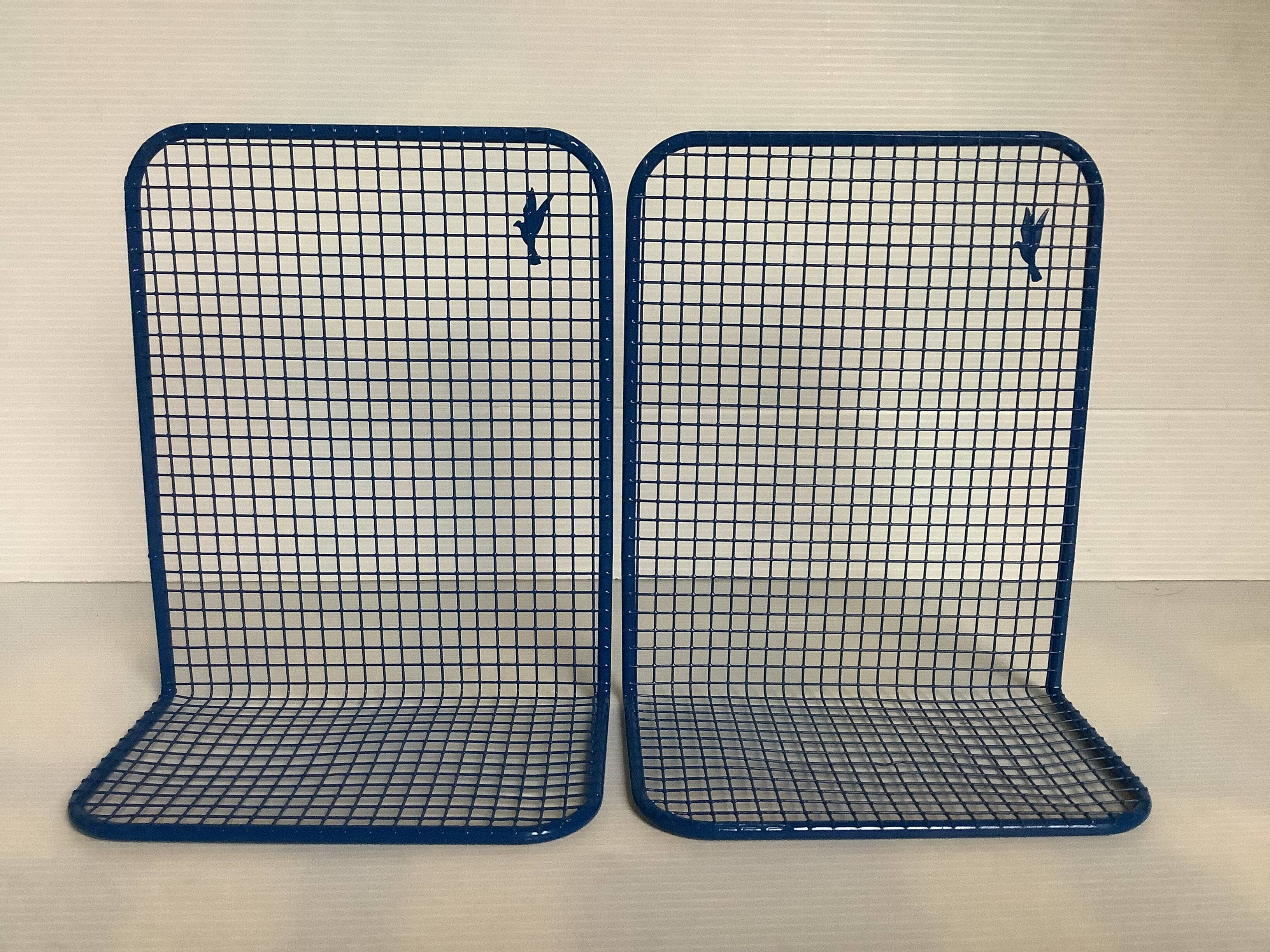 Pair of blue mesh bookends