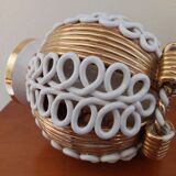 Sainte Radegonde ball vase in white and gold earthenware circa 1940-1950