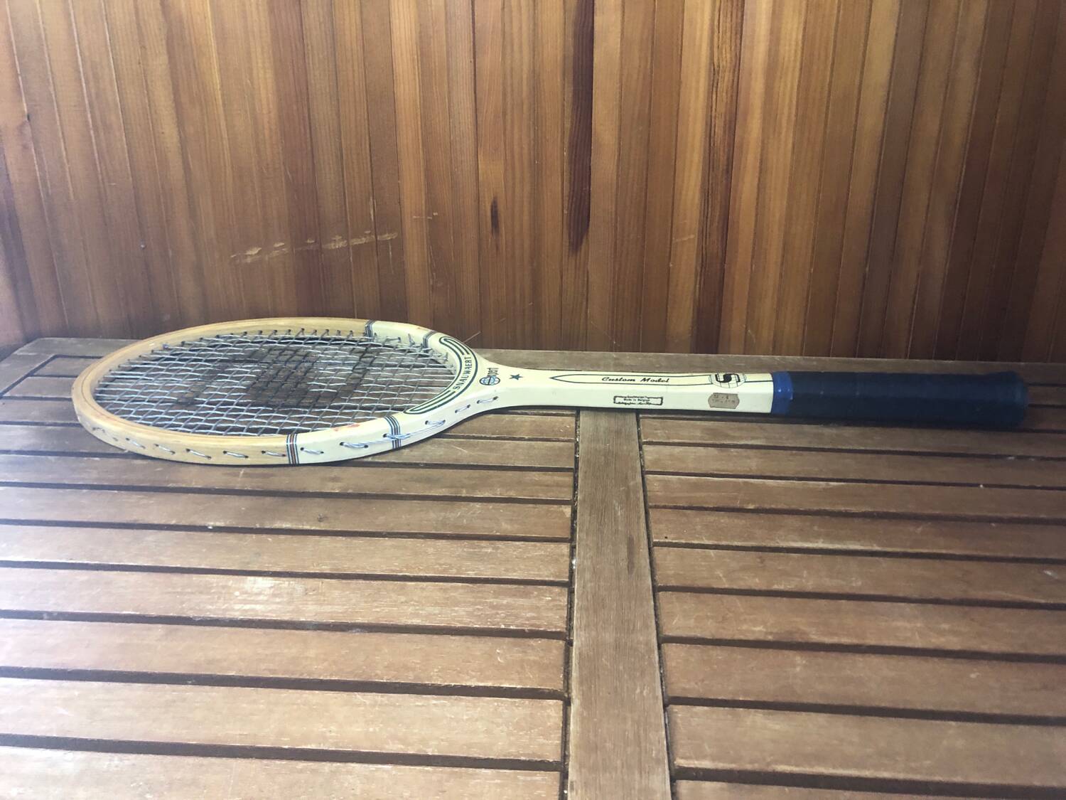 Old snauwaert expert tennis racket wood + zéphyr cross