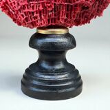 Antique red coral organ Tubipora musica on a wooden base, late 19th century