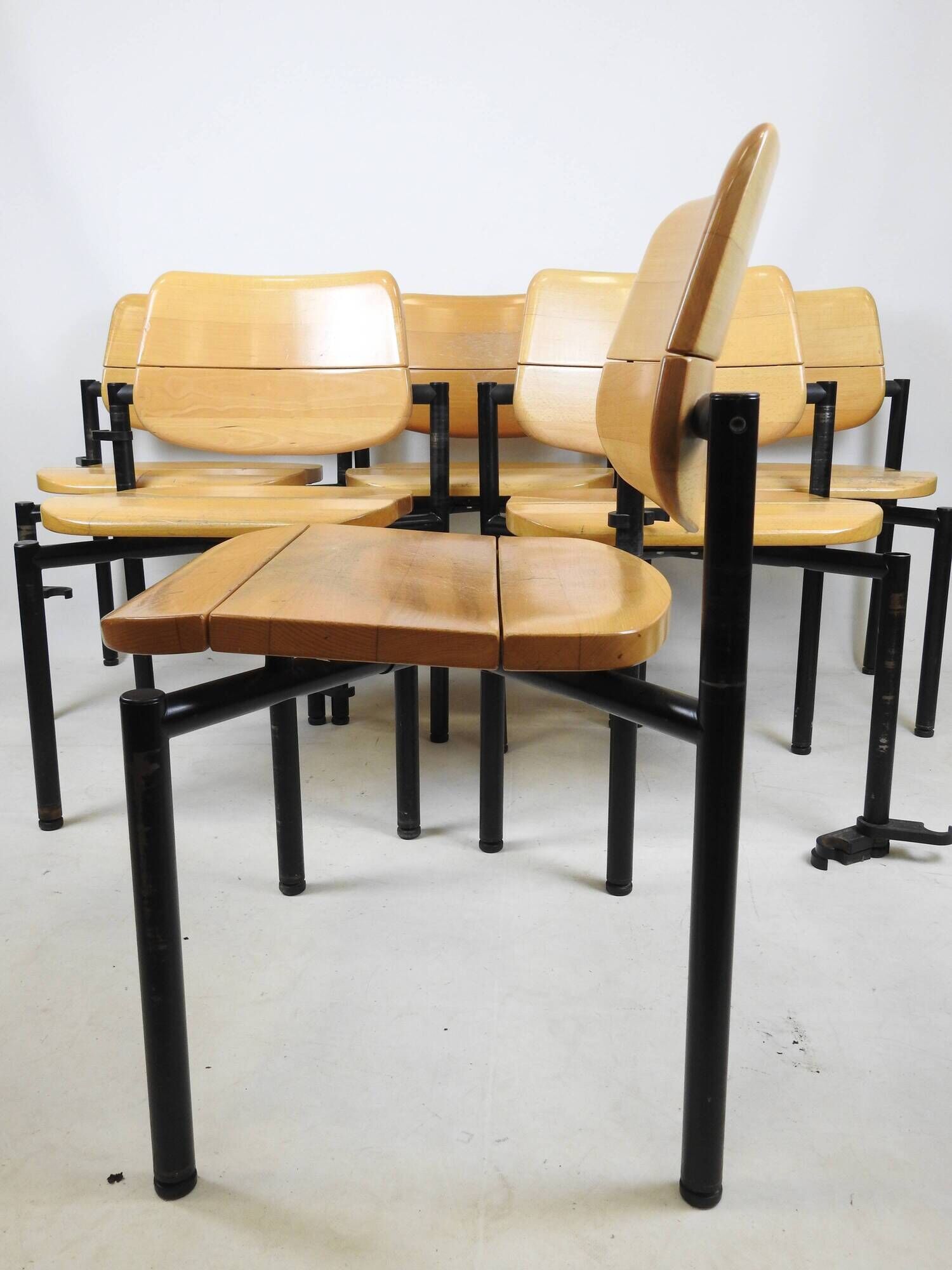 Vintage Martin Stoll Scandinavian Chairs 60/70 Beige Black Legs