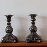 Pair of silver plated vintage candle holders by GAB Sweden