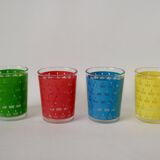 Set of 4 colorful 70s water glasses