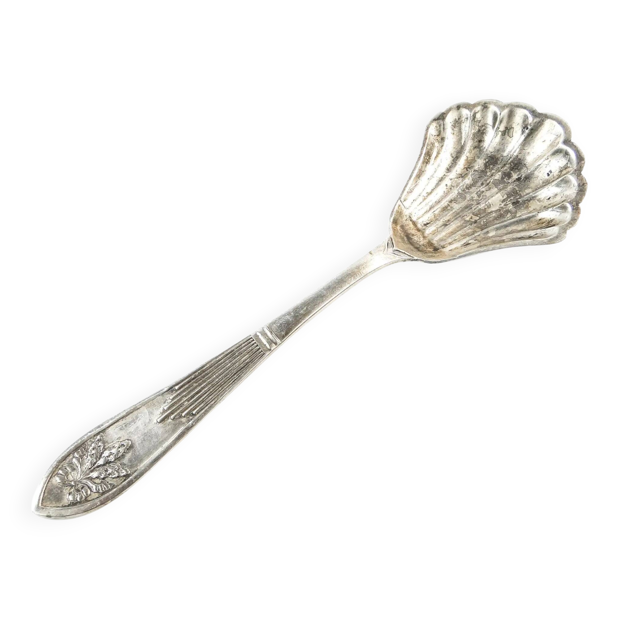 Art Deco sugar spoon, silver-plated brass, Poland, 1930s