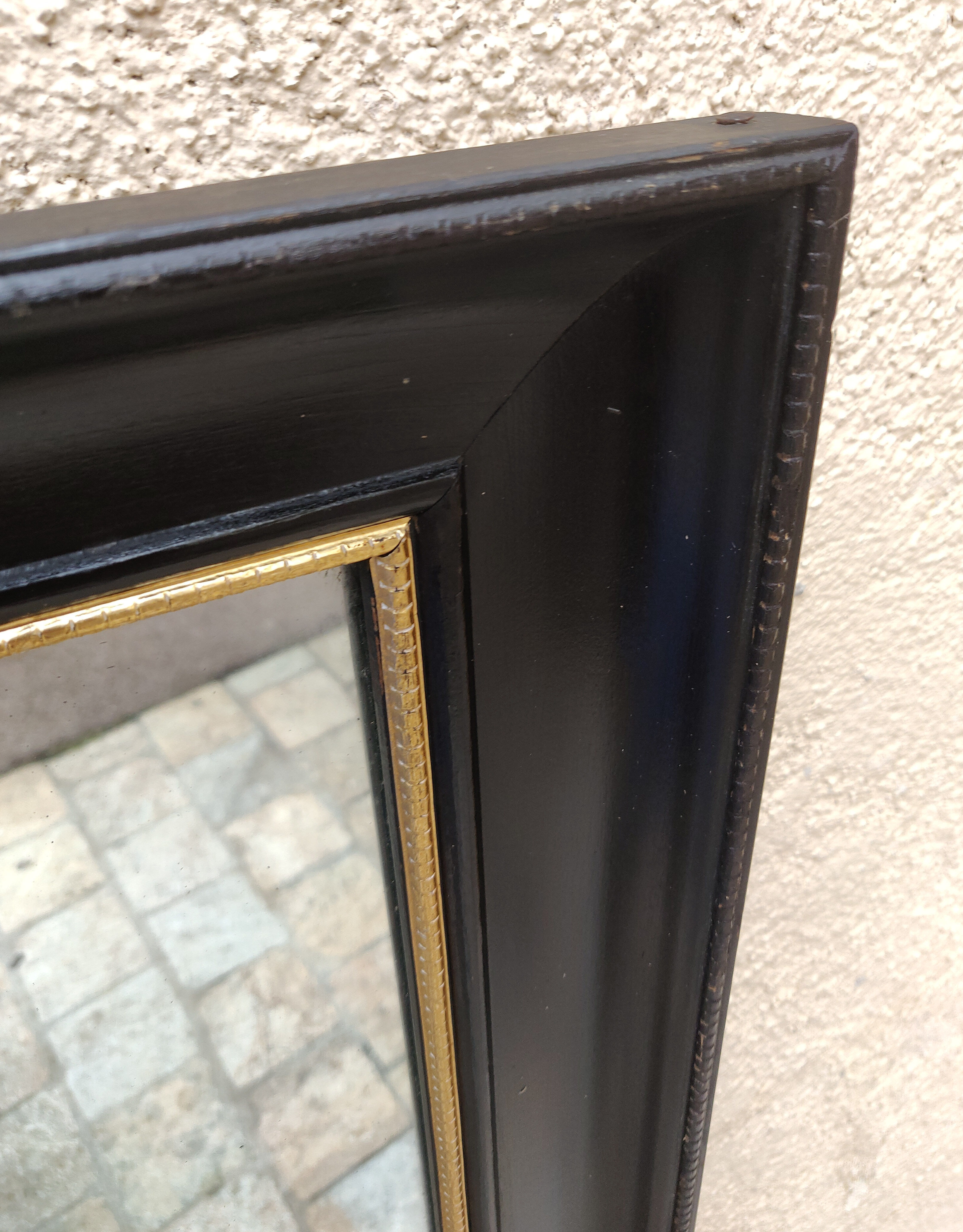 Napoleon III blackened wooden mirror 53 x 63 cm