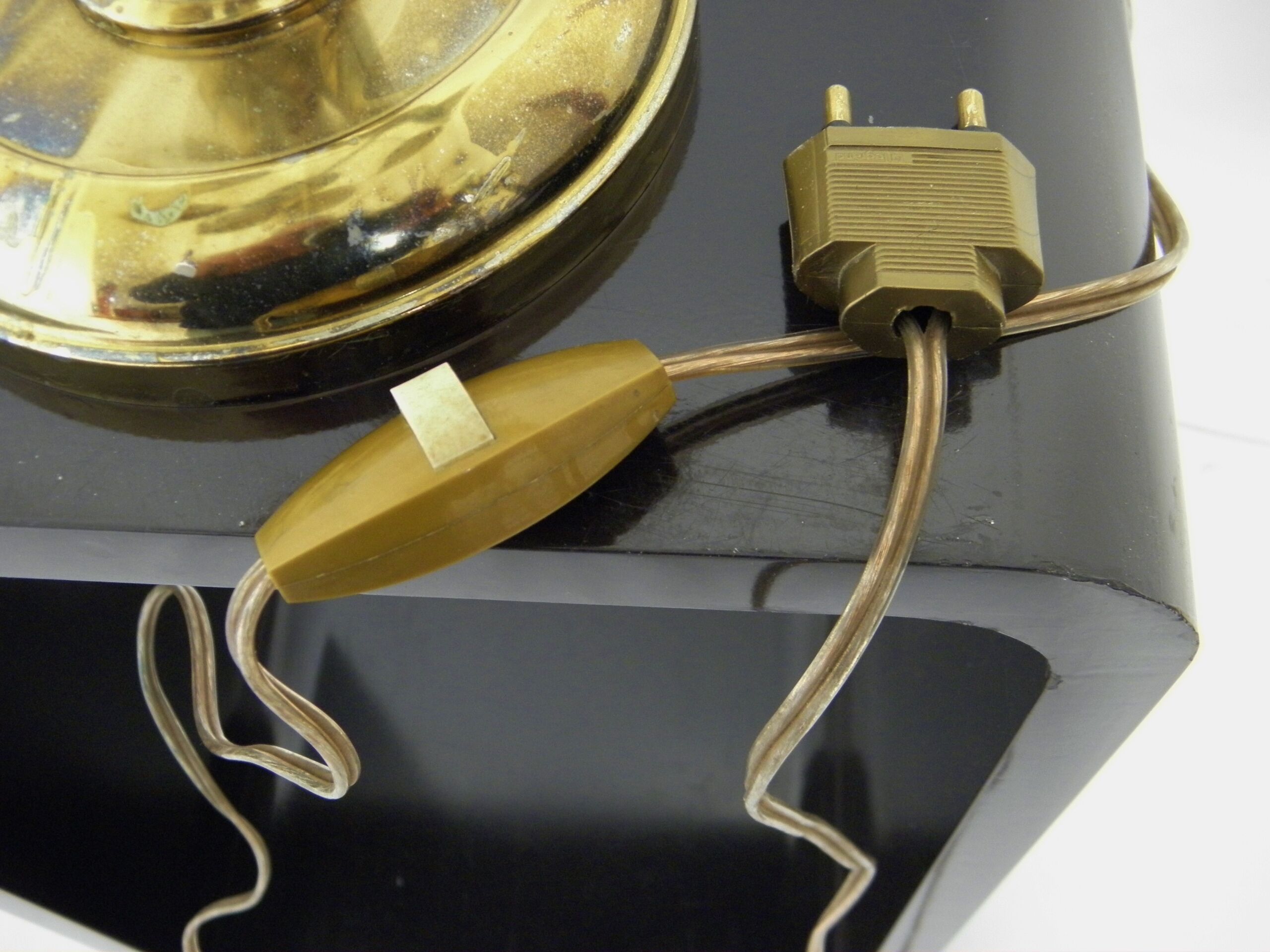 Lampe feuillage en métal doré vintage 1970