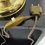 Lampe feuillage en métal doré vintage 1970