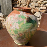 Ancient terracotta pottery jar from the 19th century.