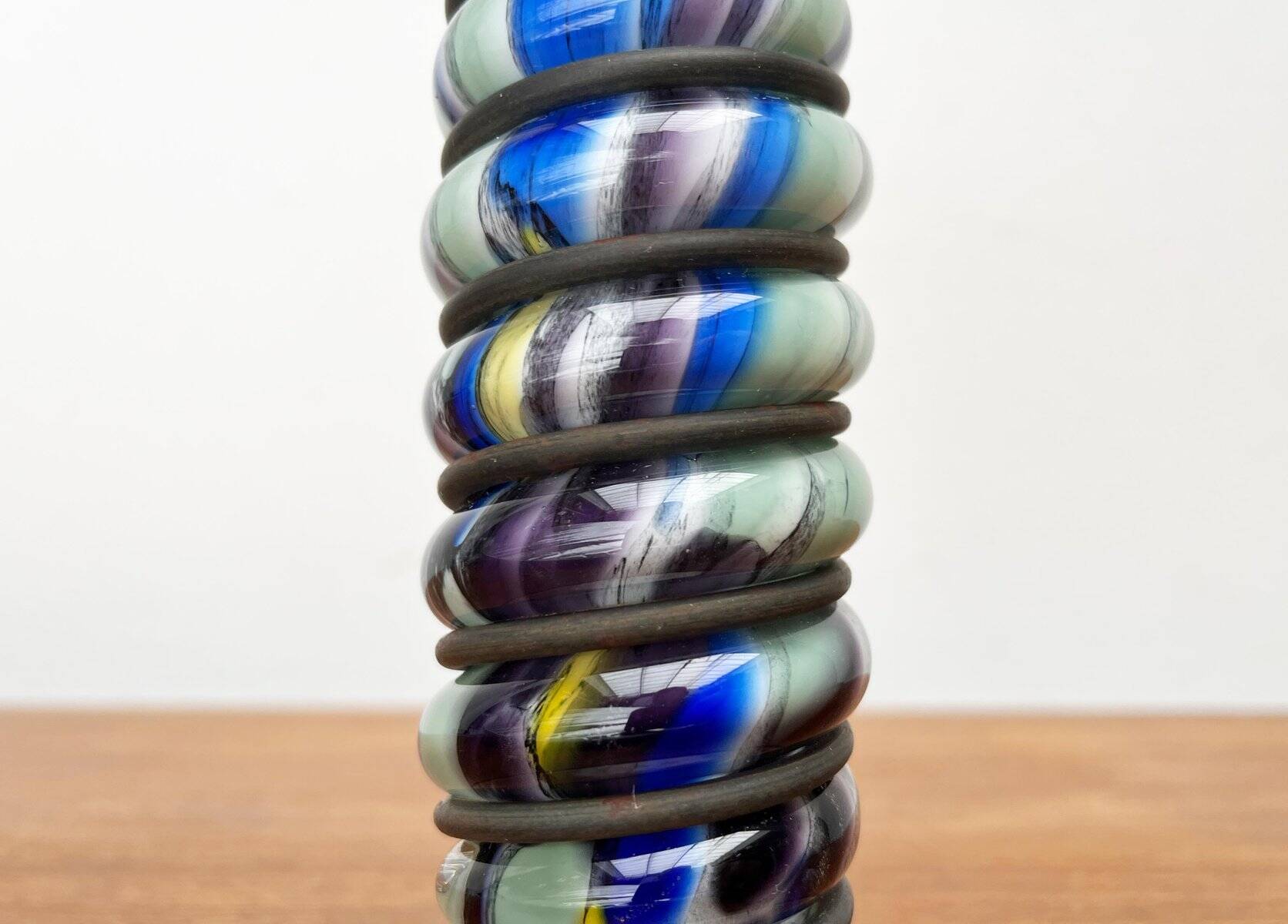 Postmodern metal and glass goblet by Hans Jürgen Richartz for the Richartz art collection, 1980s.