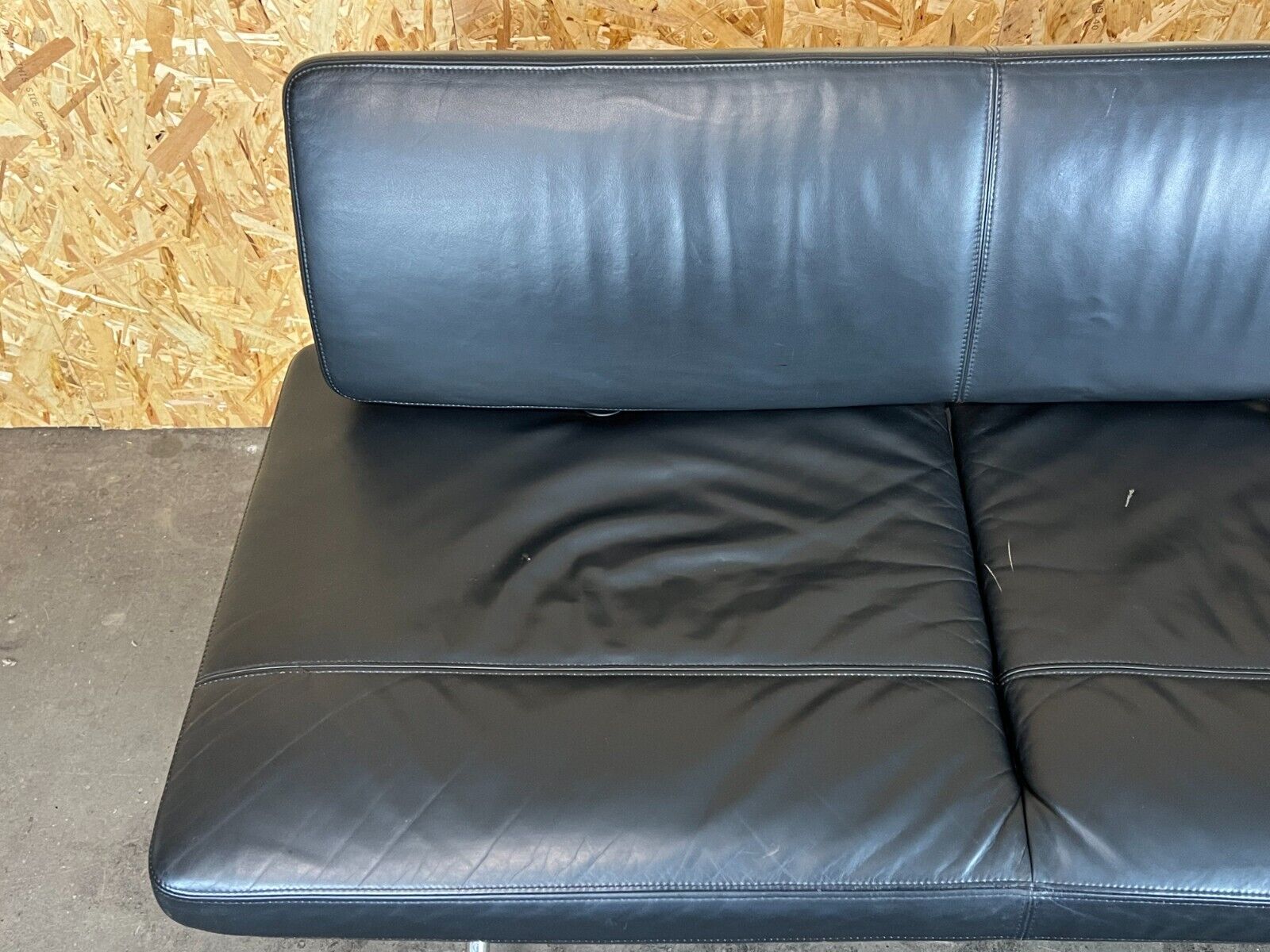 Canapé des années 1990 Canapé en cuir par Antonio Citterio pour Vitra Chrom Design