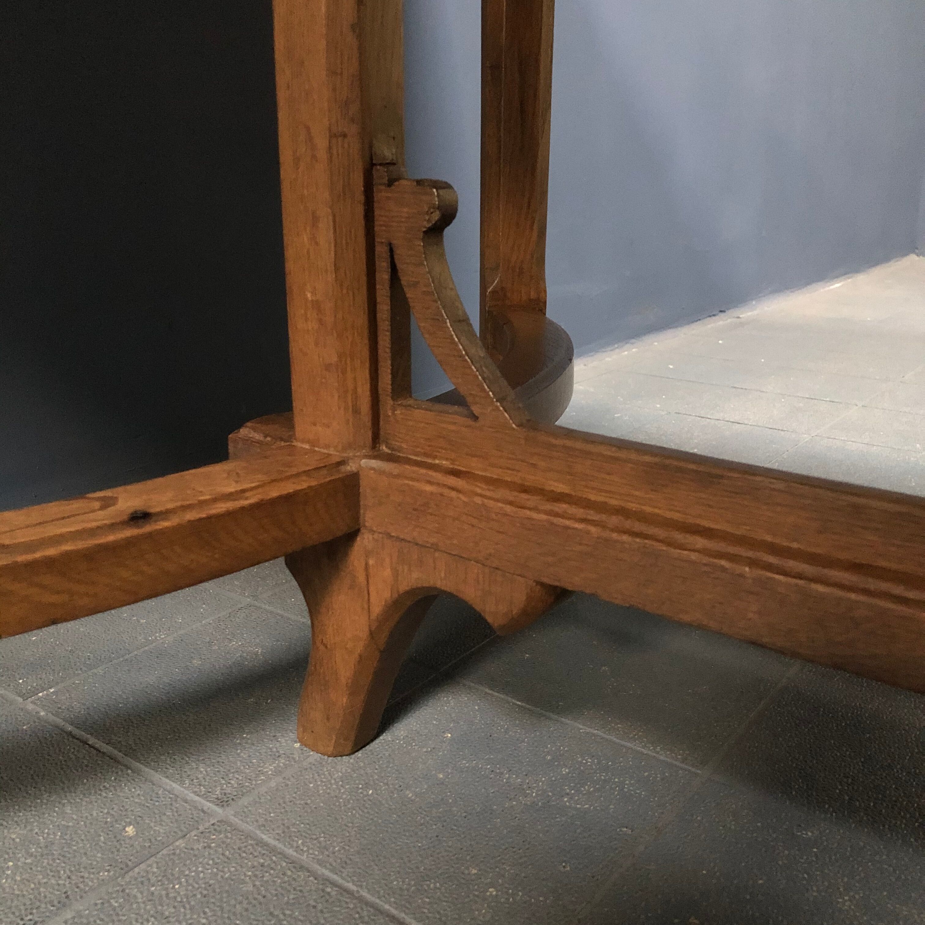 Dutch oak kitchen table in art deco style from the 1930s