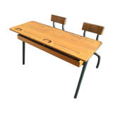 School desk vintage bench