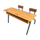 School desk vintage bench