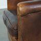 Cognac-Colored Sheepskin Leather Club Chair