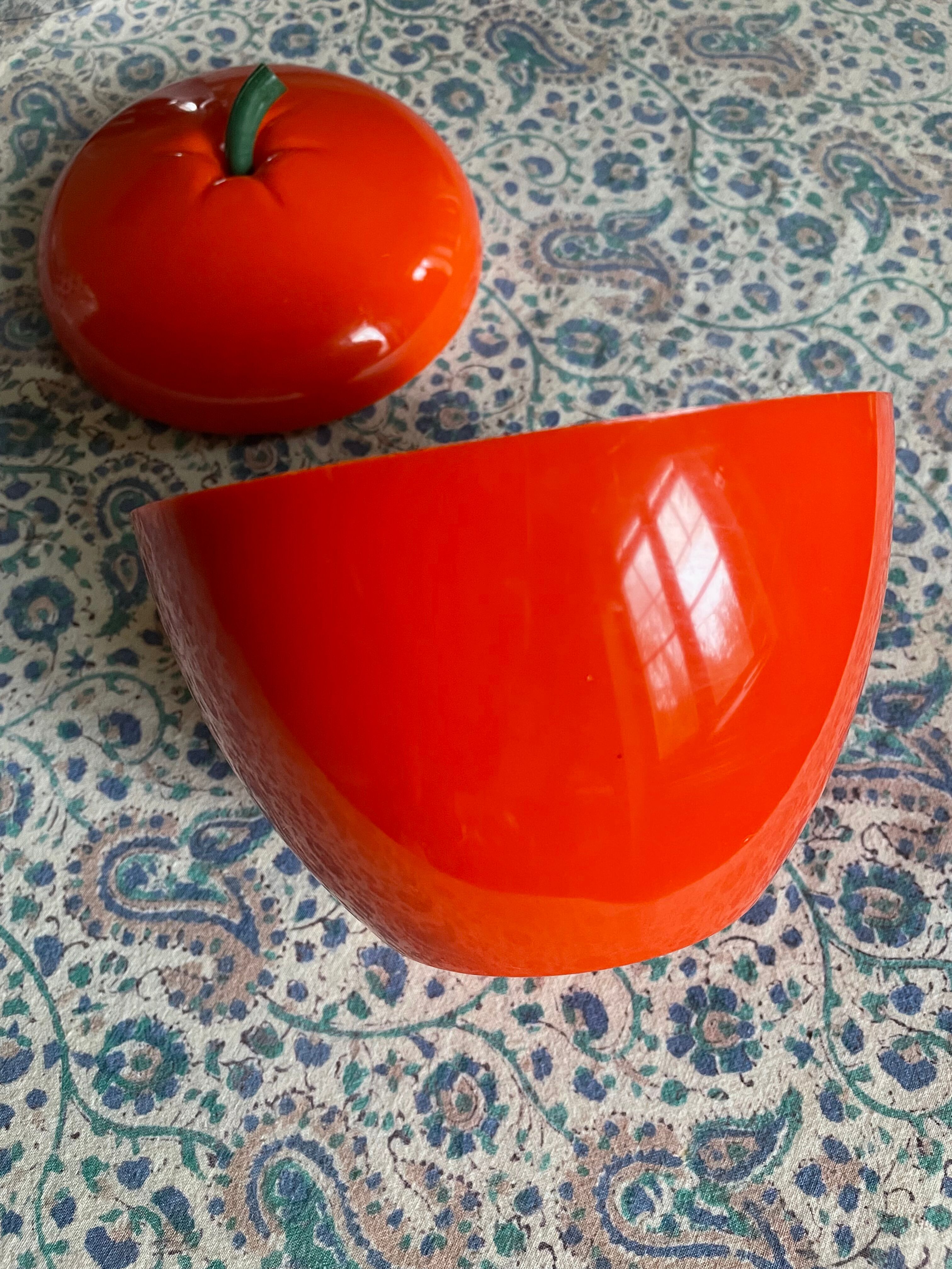 Orange apple ice bucket 1970