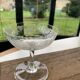 6 art deco champagne glasses with floral frieze