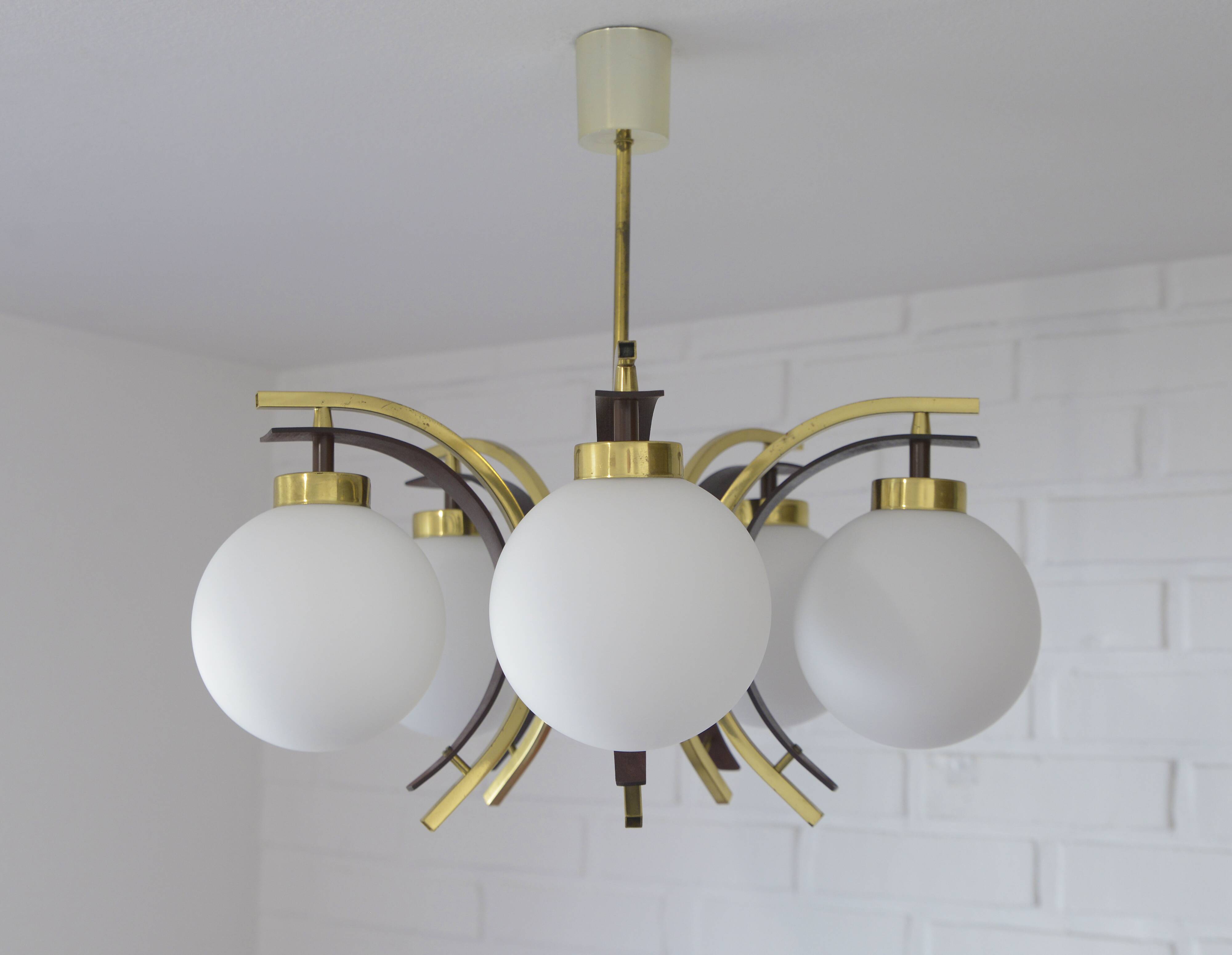 Lustre style années 50 / Suspension Sputnik vintage / Lampe suspendue