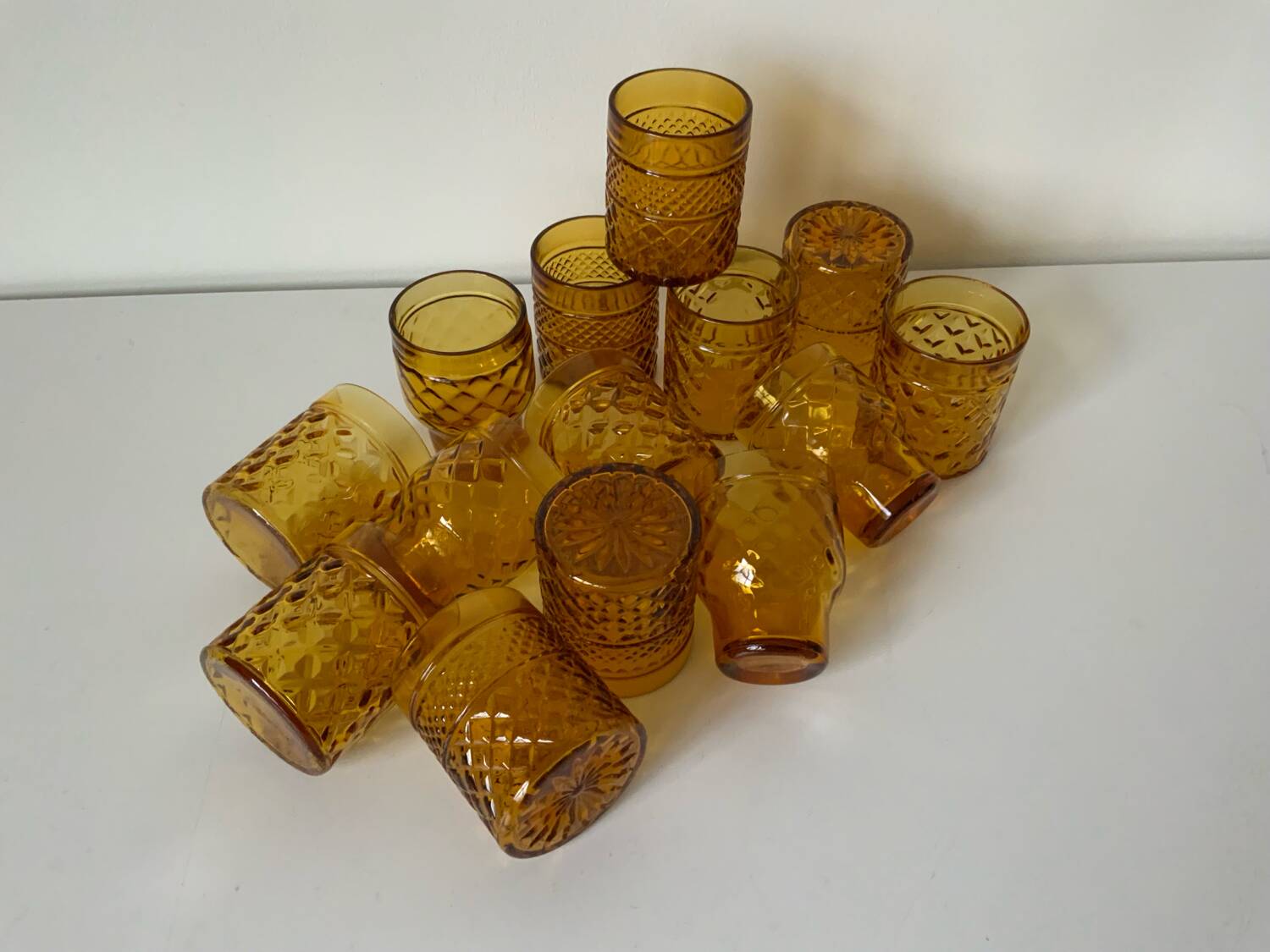 Vintage amber glasses