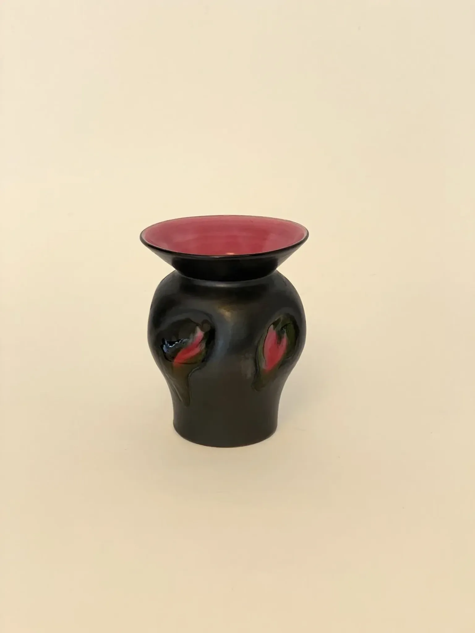 Black ceramic vase