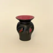 Black ceramic vase