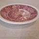 Old earthenware dessert plate, red country-style decoration by Villeroy and Boch.