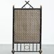 Antique French faux bamboo firescreen with luxurious fabric
