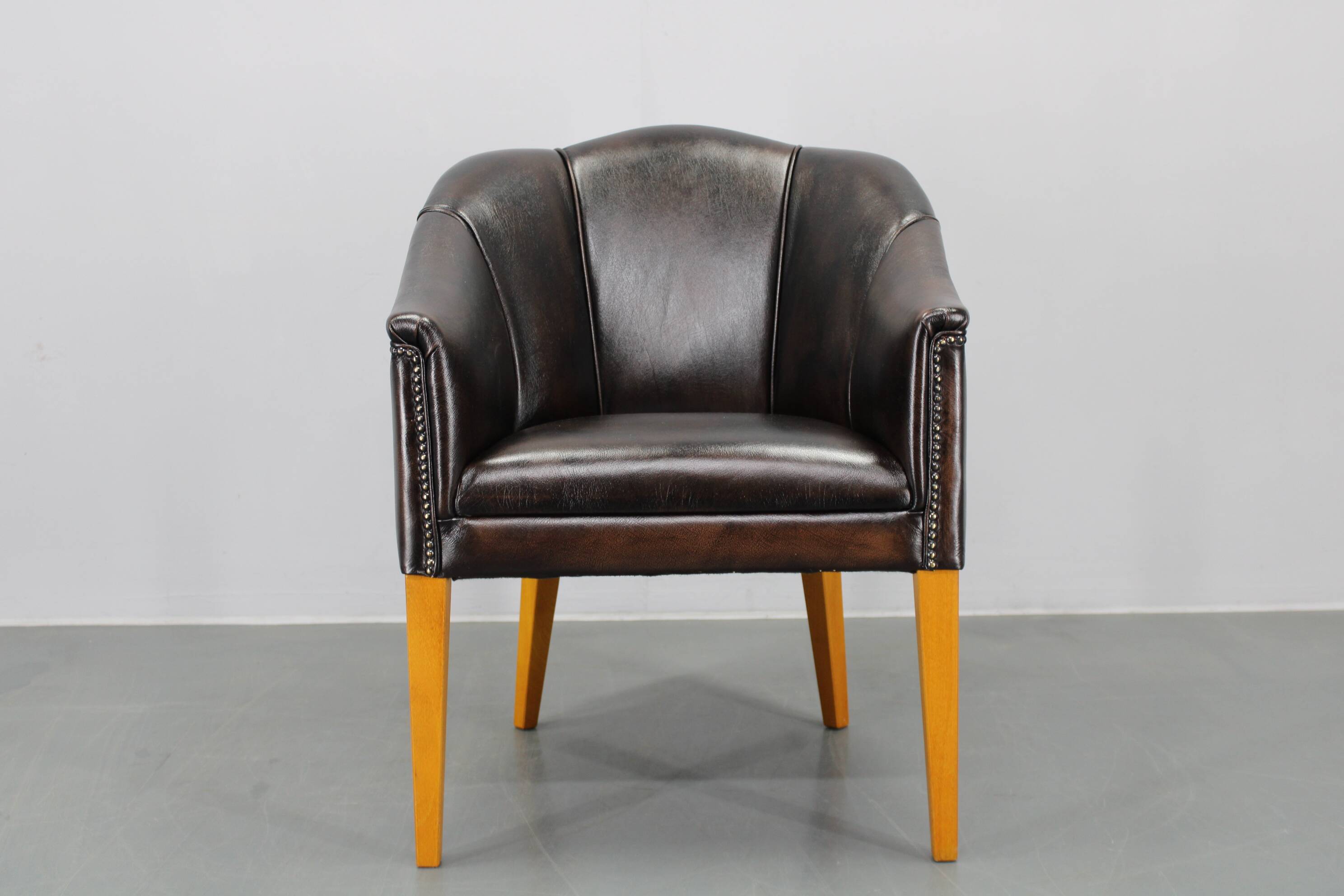 Vintage Leather Armchair, Czechoslovakia