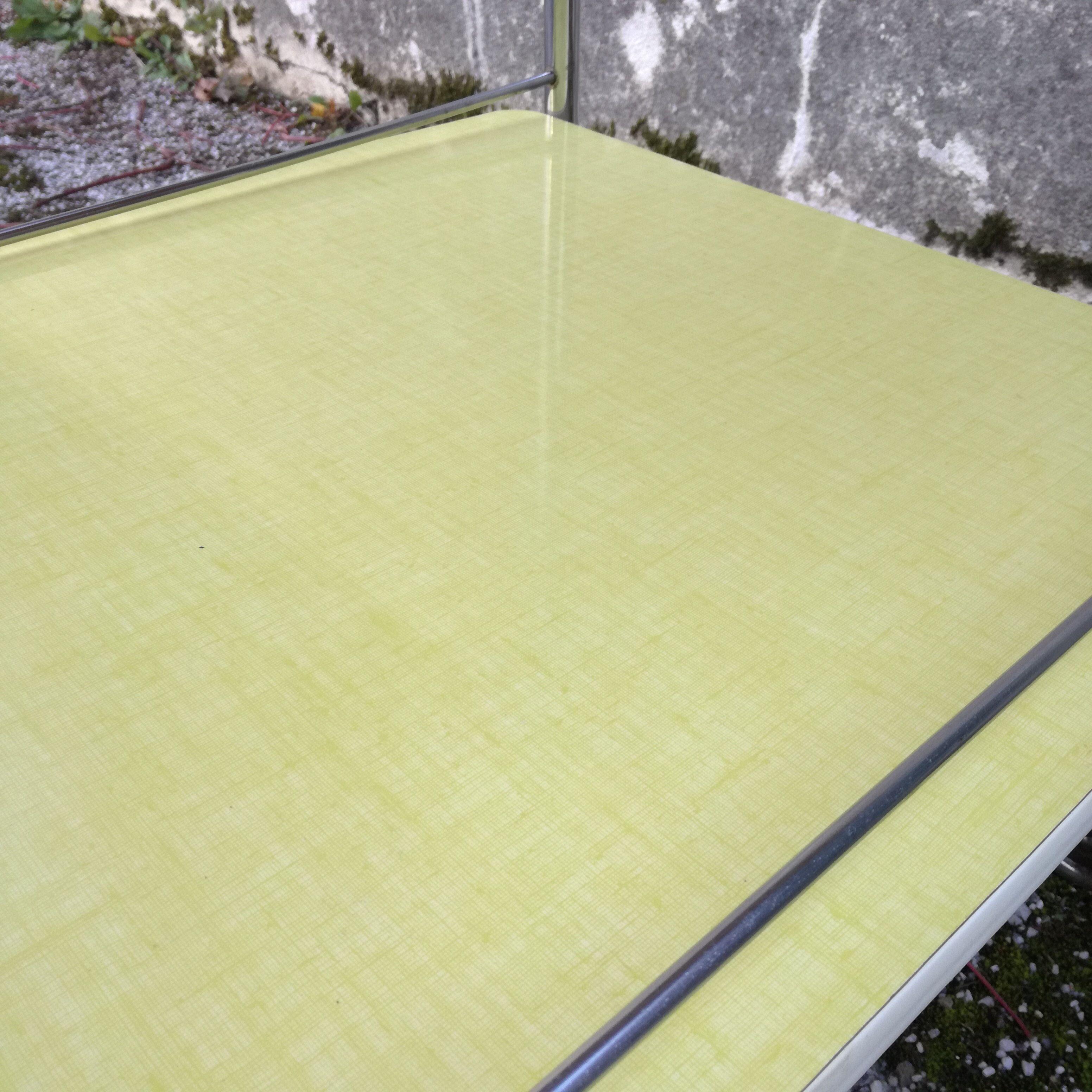 Bar service in yellow formica and white edges