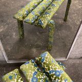 Floral velvet bench