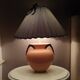 Ceramic lamp with 80s fabric lampshade