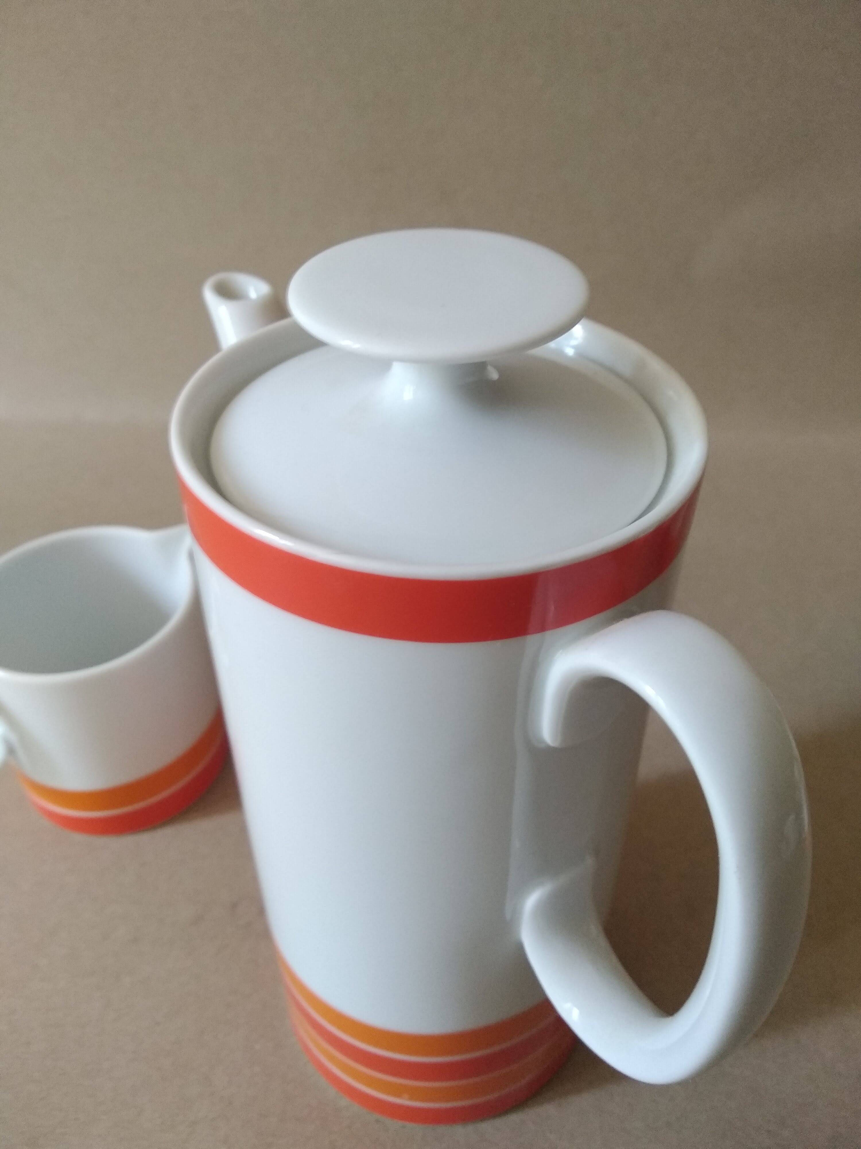 Set Coffee pot + milk jug Porcelain THOMAS Vintage. Luciana medallion. 70s