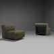 Ensemble de deux fauteuils en tissu et fibre de verre par Alberto Rosselli pour Saporiti