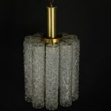 Pair of Murano glass and brass chandeliers