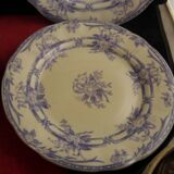 Service de 6 assiettes plates faience Sarreguemines Cérès Mauve Lavande
