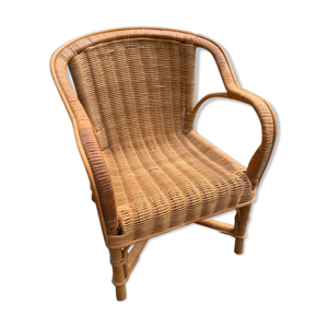chaise enfant rotin vintage