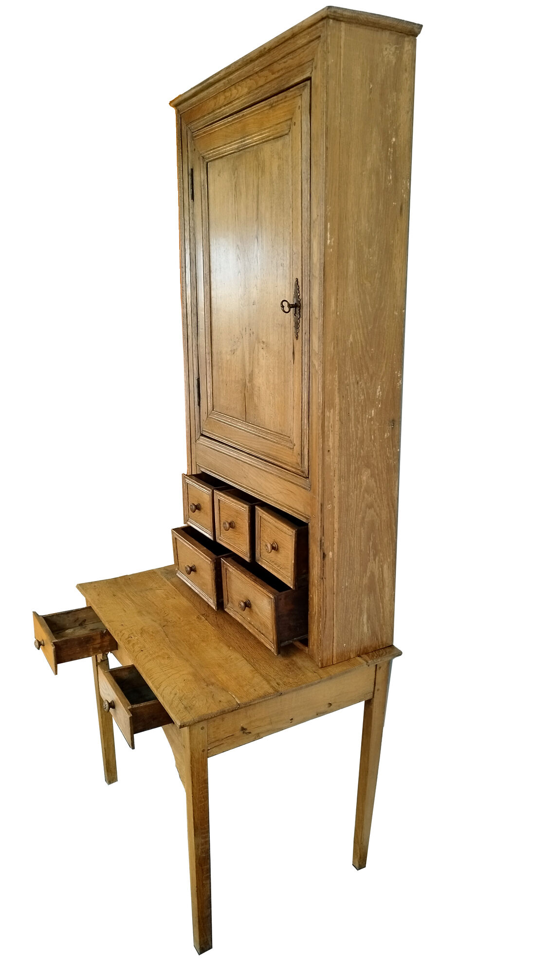 Apothecary furniture in oak, late nineteenth century