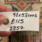 Small Vintage Turkish Rug 98x53 cm, Short Runner, Tribal, Shabby, Mini Carpet