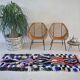 Boucherouite Moroccan rug in wool 180 cm x 60 cm