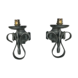 Pair of wall light in wrought iron